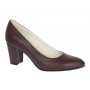 Pantofi eleganti dama din piele naturala box, toc 7 cm - Model Selena NA87BORDOP